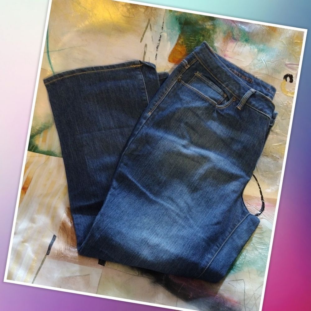 Faded Glory Jeans Curvy Boot Blue Denim Jean Size 18P waist 40" inseam 31" rise